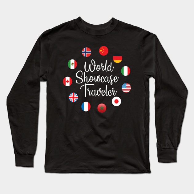 Epcot World Showcase Traveler Long Sleeve T-Shirt by Chip and Company